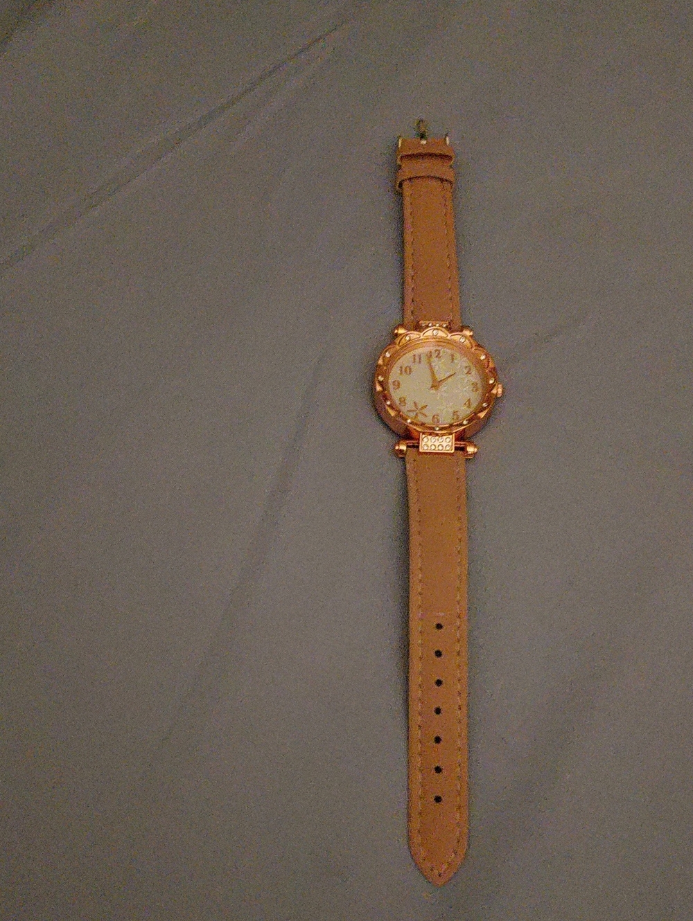 Classic Tan Leather-Strap Women's Watch - Rose Gold Dial